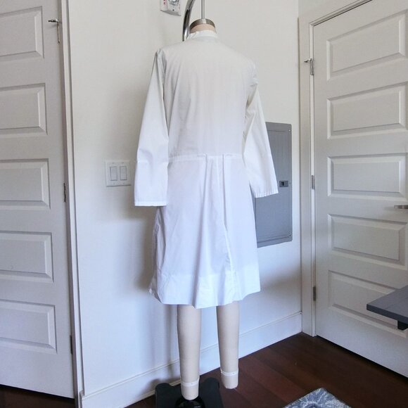 Uniqlo +J White Shirt Dress Button Front Minimalist Long Sleeve (M) - Picture 2 of 4